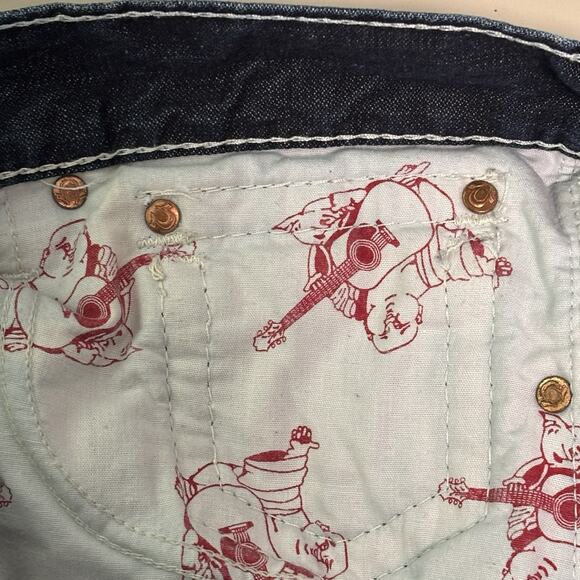 Vintage True Religion Ricky Big T Unisex Jeans 34 Dark Wash Y2K Denim World Tour - Picture 7 of 11